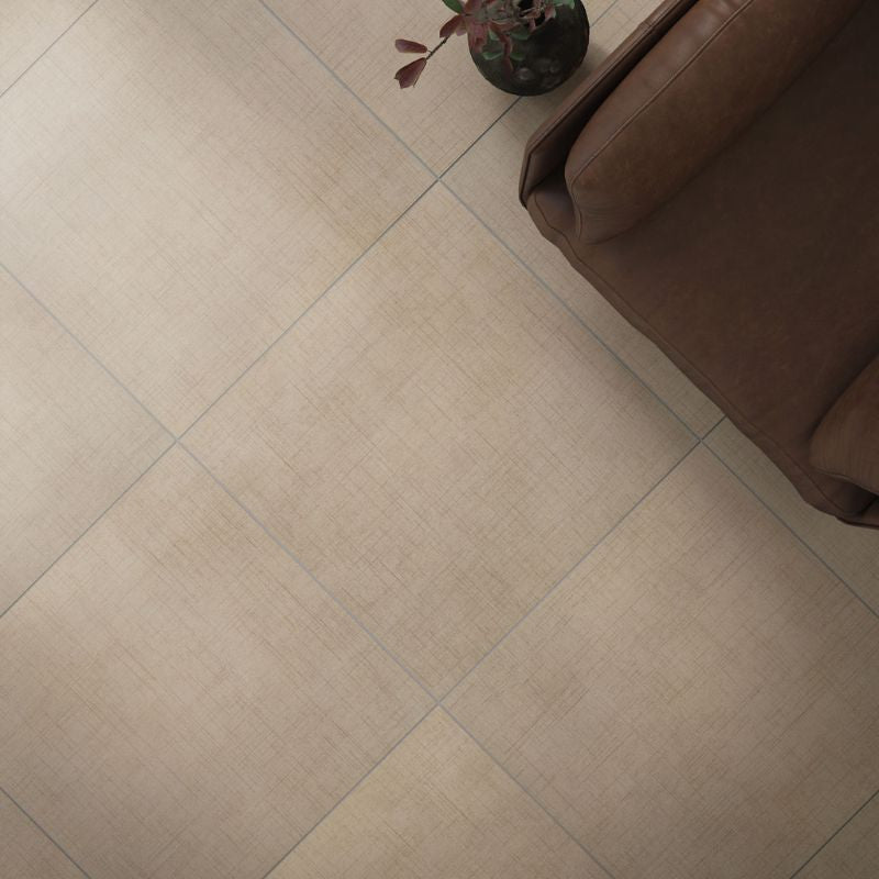 American Olean Stitchmark Cashmere Tan Fabric-Look Porcelain Tile - Square Lifestyle 4