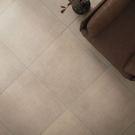 American Olean Stitchmark Cashmere Tan Fabric-Look Porcelain Tile - Square Lifestyle 4