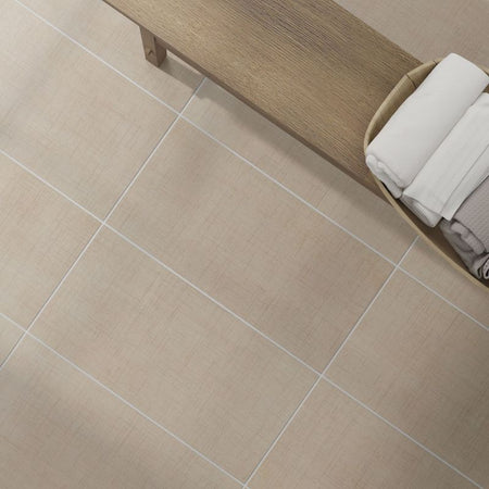American Olean Stitchmark Cashmere Tan Fabric-Look Porcelain Tile - Rectangle lifestyle 1