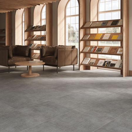 American Olean Stitchmark Jersey Gray Fabric-Look Porcelain Tile - Lifestyle 2