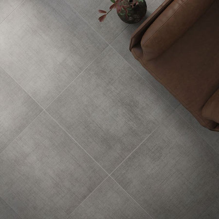 American Olean Stitchmark Jersey Gray Fabric-Look Porcelain Tile - Lifestyle 4
