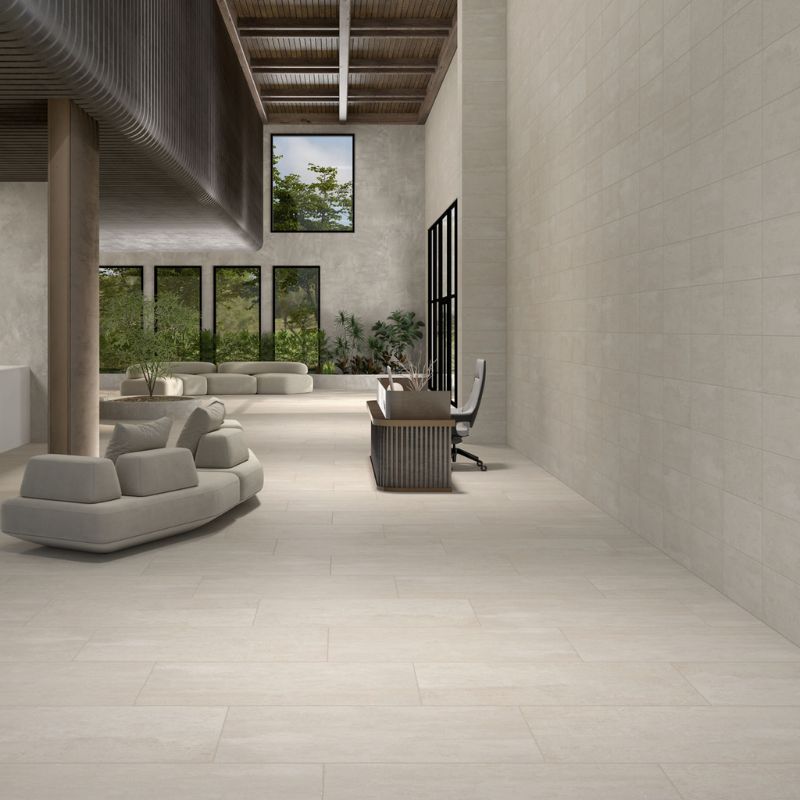 American Olean Theoretical Evolved Fundamental Gray Concrete-Look Porcelain Tile - Lifestyle 1