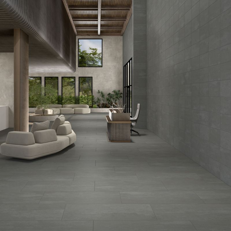American Olean Theoretical Evolved Imaginative Gray Concrete-Look Porcelain Tile - Lifestyle 1
