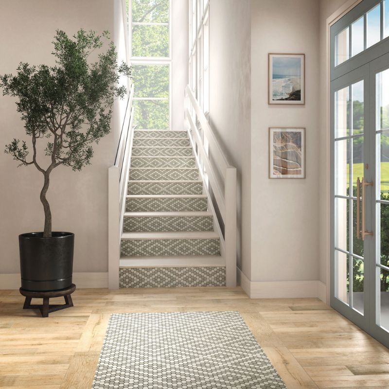 American Olean Unglazed Mosaics Ice White/Light Smoke Diamond Porcelain Tile - Quality Home Distribution