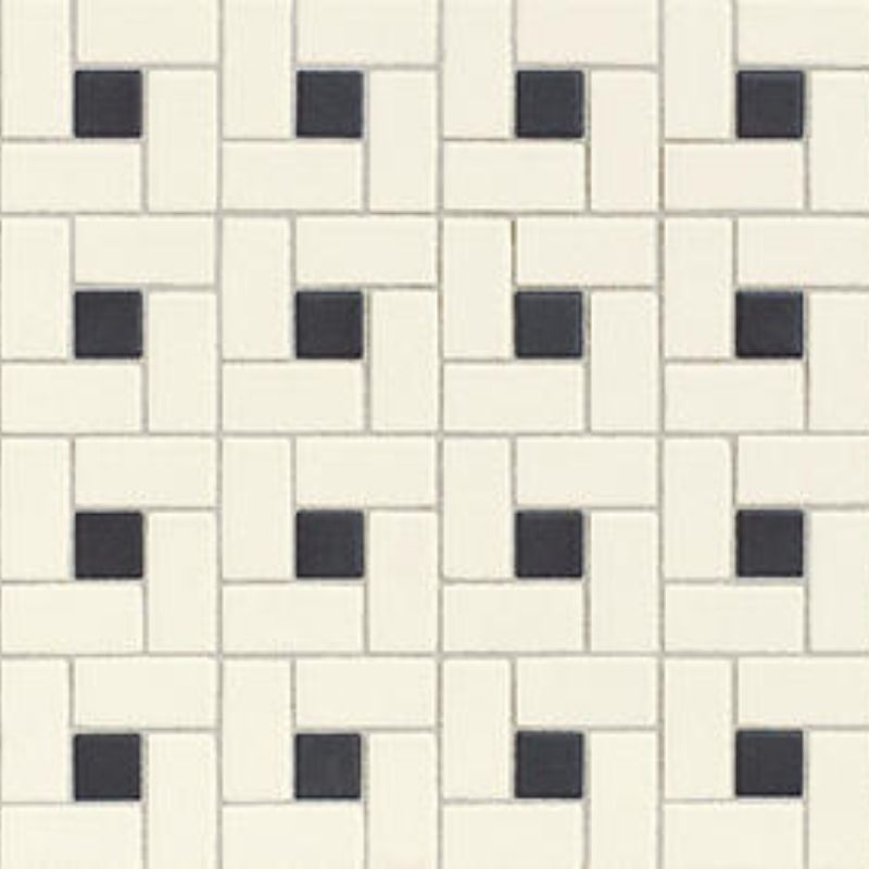 American Olean Unglazed Mosaics Biscuit/Black Dot Porcelain Tile