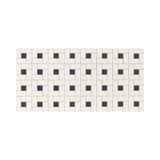 American Olean Unglazed Mosaics Ice White/Black Porcelain Tile - Black Windmill