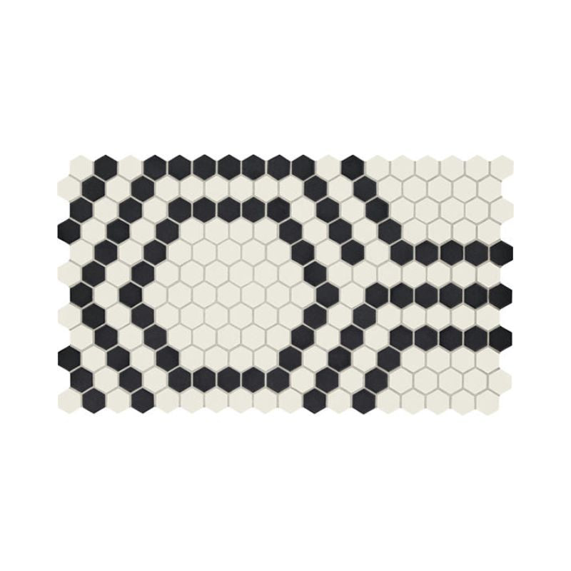 American Olean Unglazed Mosaics Ice White/Black Hex Porcelain Tile