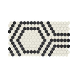 American Olean Unglazed Mosaics Ice White/Black Hex Porcelain Tile