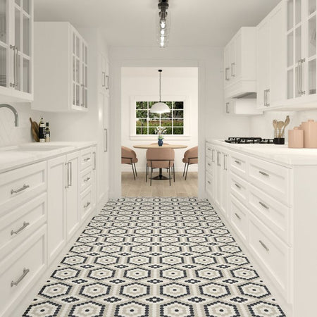 American Olean Unglazed Mosaics Ice White/Black/Light Smoke Porcelain Tile - Lifestyle