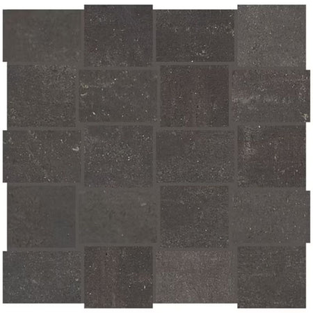American Olean Union Black Nickel Concrete-Look Porcelain Tile - Modern Weave