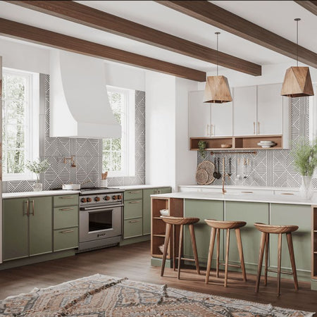Cubitac Artisan Moss Shaker Kitchen Cabinets - Lifestyle