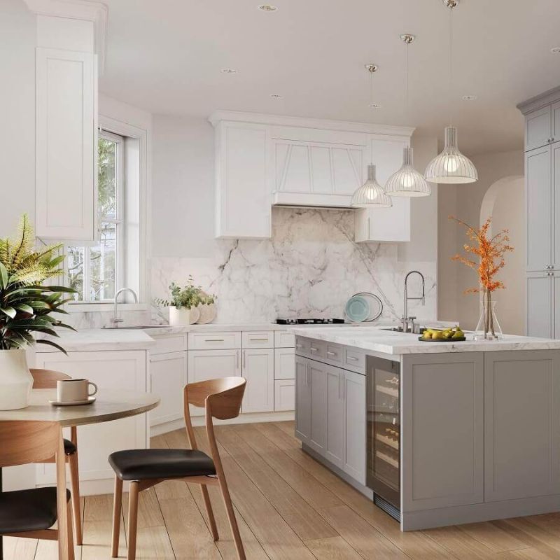 Cubitac Bolt Lace Shaker Kitchen Cabinets - Lifestyle