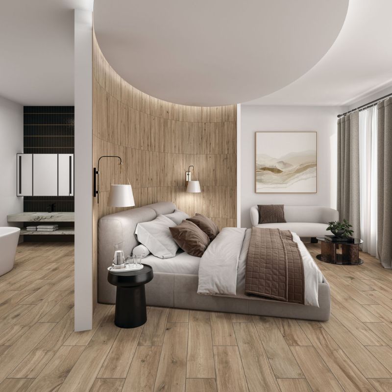 Daltile Acreage Palomino Wood-Look Porcelain Tile - Plank Lifestyle