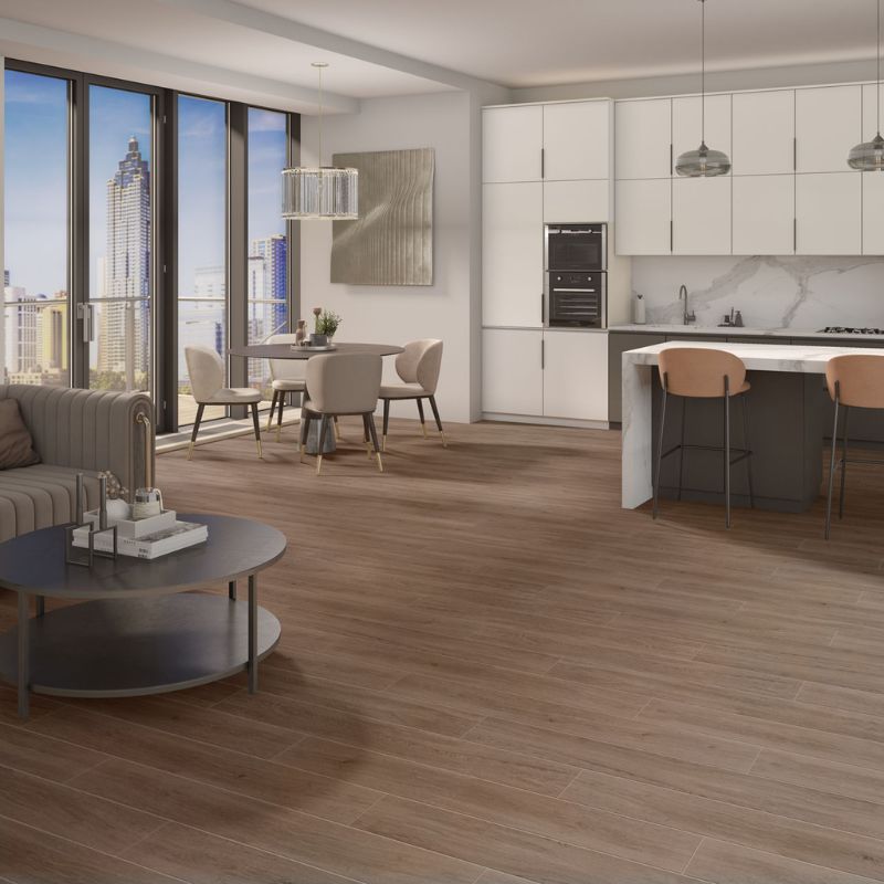 Daltile Pines Terrace Cinnamon Wood-Look Porcelain Tile - Plank Lifestyle