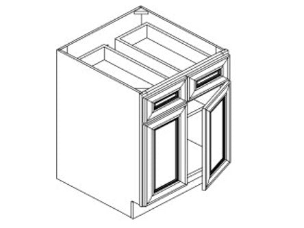 JWQ Double Door Double Drawer Base Cabinet - Multiple Styles & Finishes