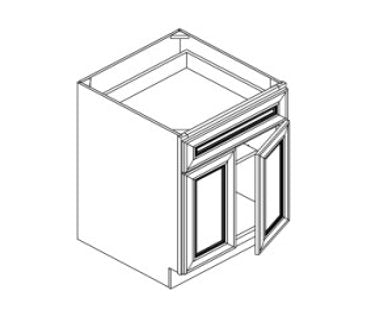 JWQ Double Door Single Drawer Base Cabinet - Multiple Sizes & Finishes