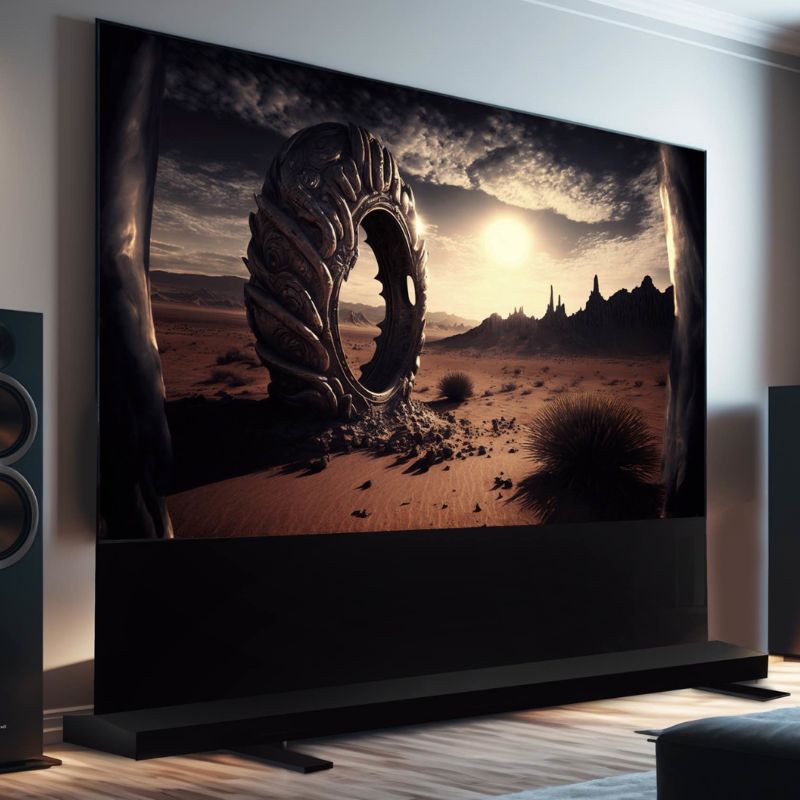 EluneVision Aurora 8K Motorized Tab - Tension Floor Rising UST ALR Screen - QHD-EV-FRUST-100 - Quality Home Distribution