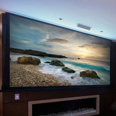 EluneVision Reference Studio 4K Motorized Tab - Tensioned Screen | 2.35:1 Cinema Scope Format - Quality Home Distribution