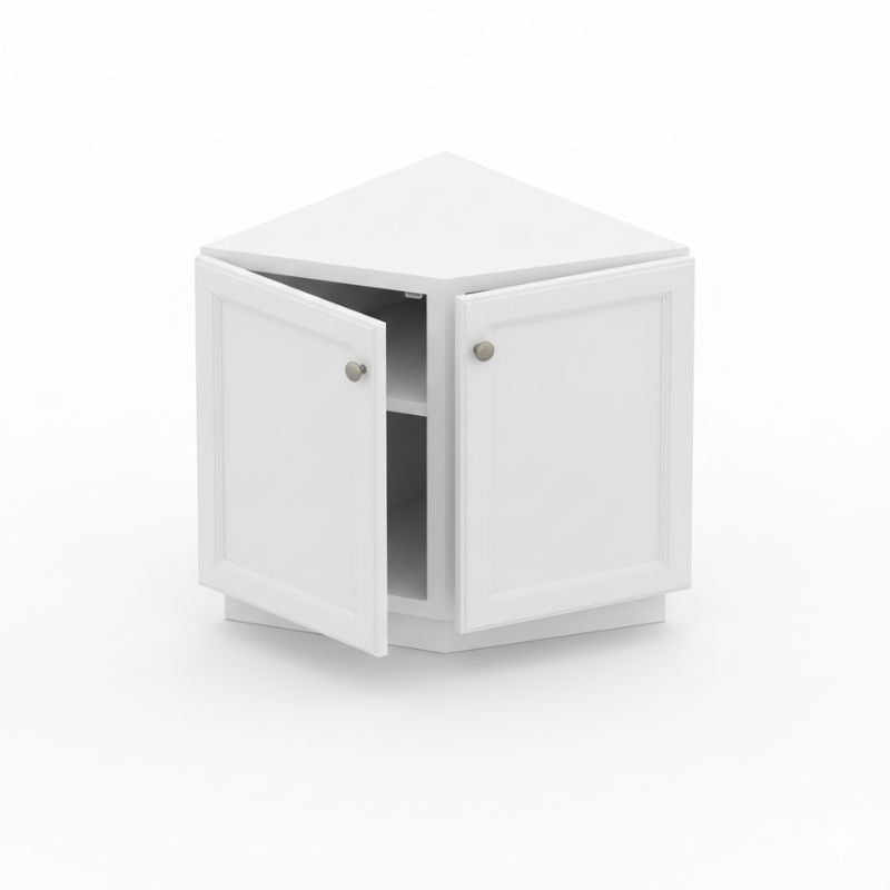 JWQ 24" Base End Corner Cabinet - Open Radius Display - 34.5" Height - JWQ-BEC24-CW - Quality Home Distribution