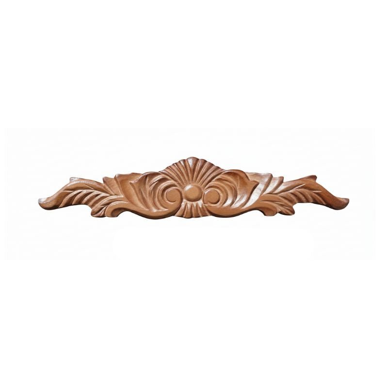 JWQ Decorative Wood Onlay - Hand - Carved Scroll Accent - 14" x 3" Solid Wood - JWQ-OL143-CW - Quality Home Distribution