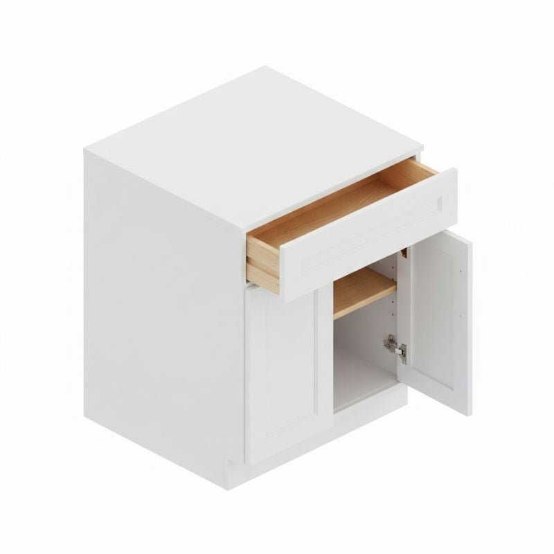 JWQ Double Door Single Drawer Base Cabinet - Multiple Sizes & Finishes - JWQ-B24-CW - Quality Home Distribution