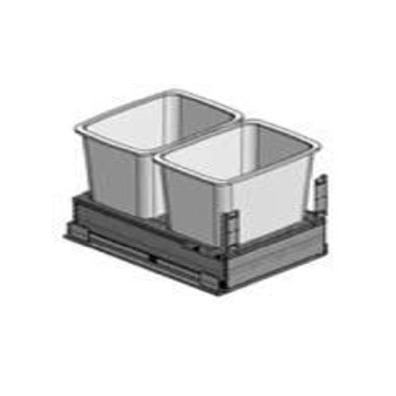JWQ Double Waste Basket Pullout Kit - Includes Two Bins - JWQ-WBP18 - Quality Home Distribution