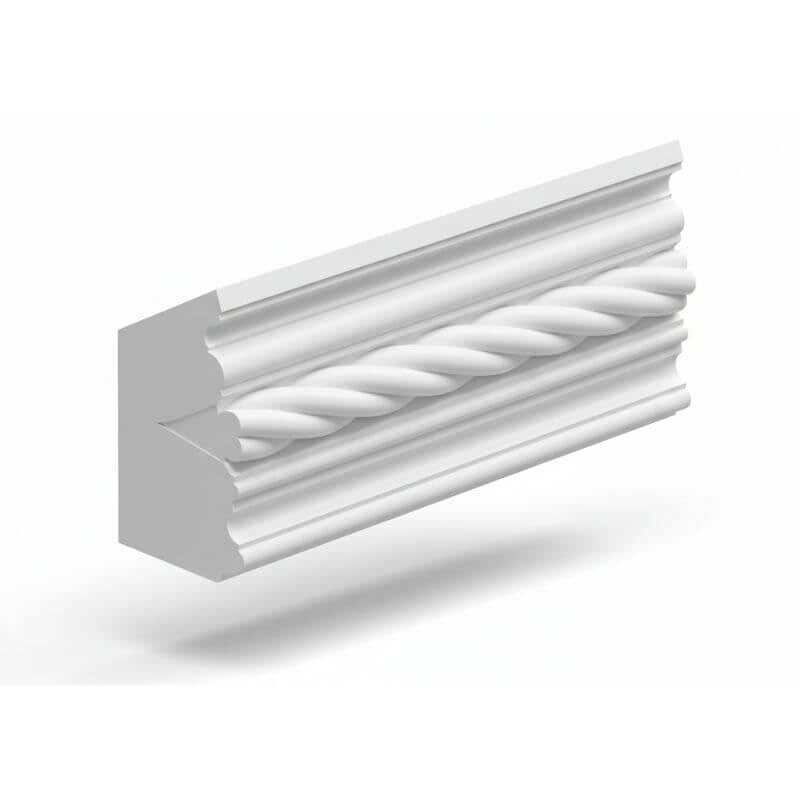 JWQ Rope Crown Molding - 96" Ornate Decorative Trim - JWQ-CMR8 4-1/4-LB - Quality Home Distribution