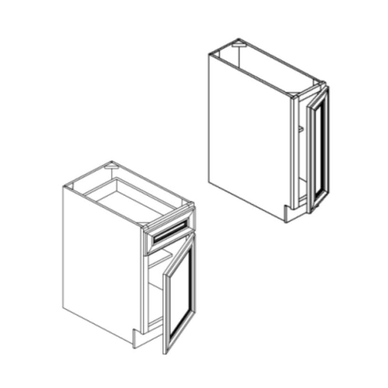 JWQ Single Door Single Drawer Base Cabinet - Soft - Close Plywood - JWQ-B09FD-CW - Quality Home Distribution