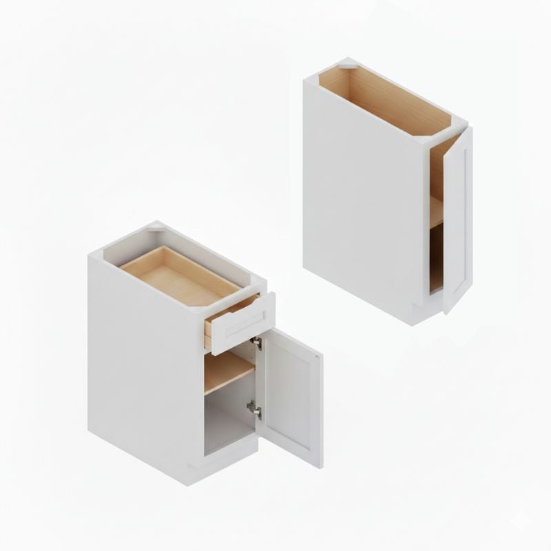 JWQ Single Door Single Drawer Base Cabinet - Soft - Close Plywood - JWQ-B09FD-CW - Quality Home Distribution