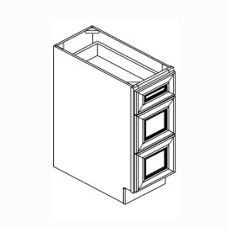 JWQ Three - Drawer Vanity Cabinet - 21" Deep Solid Wood Storage - JWQ-VDB1221-CW - Quality Home Distribution