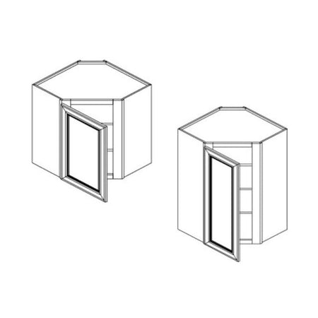 JWQ Wall Diagonal Corner Cabinet - 24" & 27" Wide Corner Storage - JWQ-WDC2430-CW - Quality Home Distribution