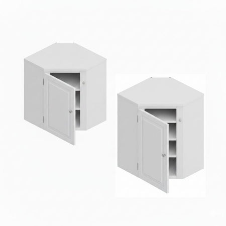 JWQ Wall Diagonal Corner Cabinet - 24" & 27" Wide Corner Storage - JWQ-WDC2430-CW - Quality Home Distribution