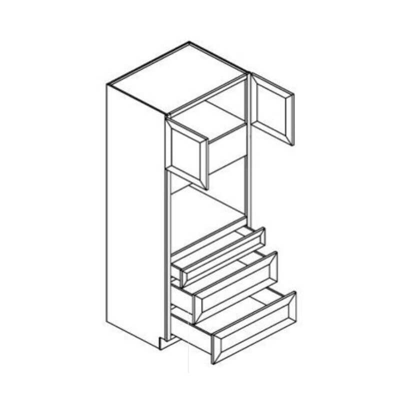 JWQ Wall Oven Pantry - 33" Wide Cabinet - 84", 90", & 96" Heights - JWQ-OC338424-CW - Quality Home Distribution