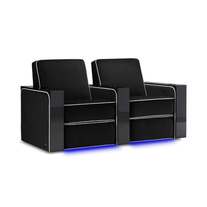 Valencia Naples Elegance Edition | Premium Parisian Velour & Piano Black Home Theater Seating - Quality Home Distribution