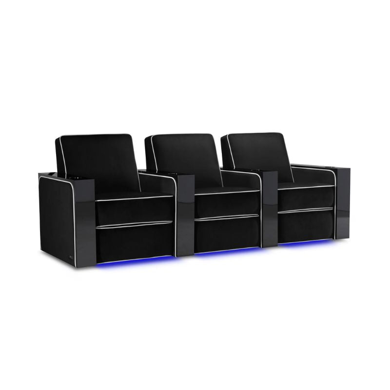 Valencia Naples Elegance Edition | Premium Parisian Velour & Piano Black Home Theater Seating - Quality Home Distribution
