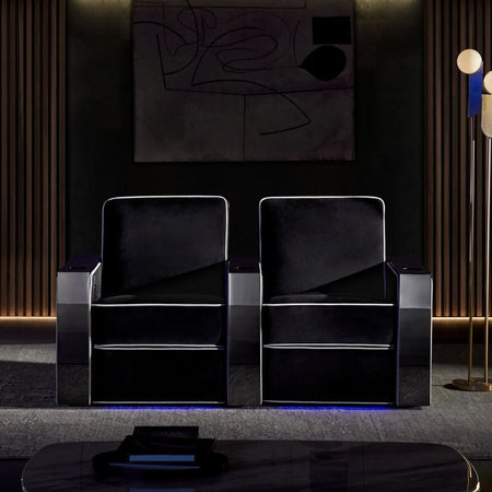 Valencia Naples Elegance Edition | Premium Parisian Velour & Piano Black Home Theater Seating - Quality Home Distribution