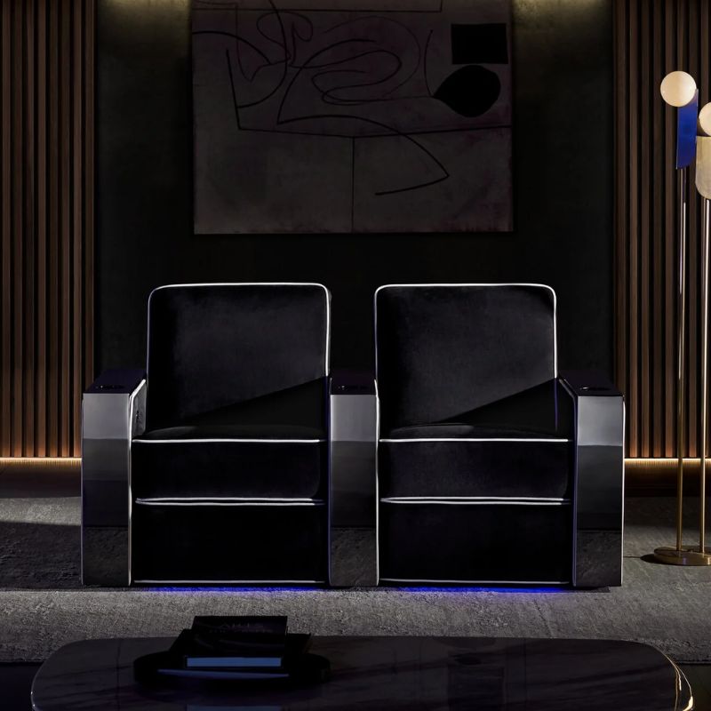 Valencia Naples Elegance Edition | Premium Parisian Velour & Piano Black Home Theater Seating - Quality Home Distribution
