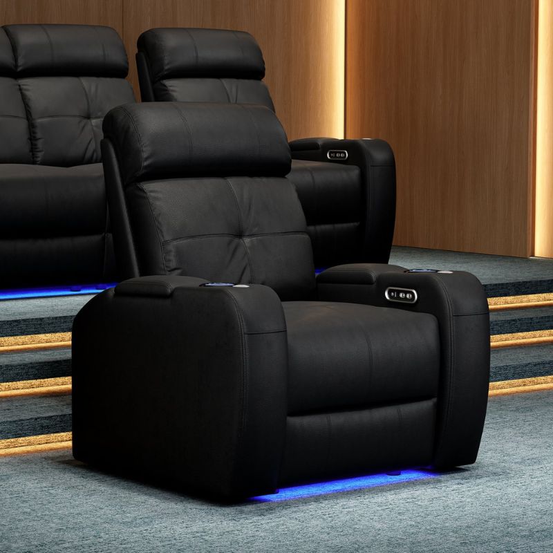 Valencia Verona Power Headrest Edition | Midnight Black Premium Nappa 9000 Leather - Quality Home Distribution