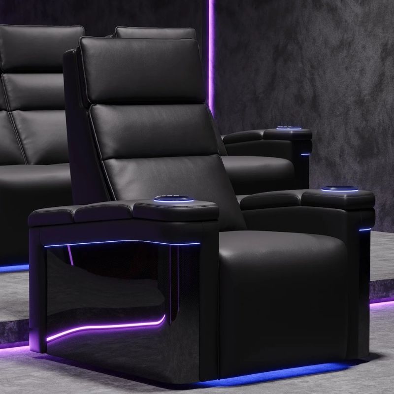 Valencia Monza Carbon Fiber Edition | Premium Semi - Aniline Leather Home Theater Seating - Quality Home Distribution
