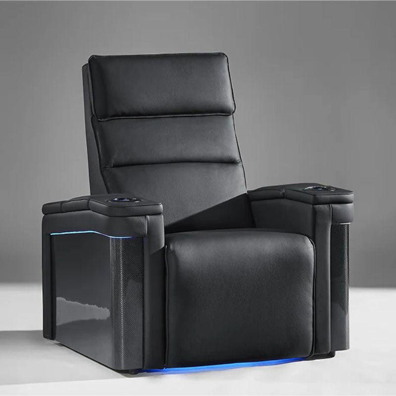 Valencia Monza Carbon Fiber Edition | Premium Semi - Aniline Leather Home Theater Seating - Quality Home Distribution