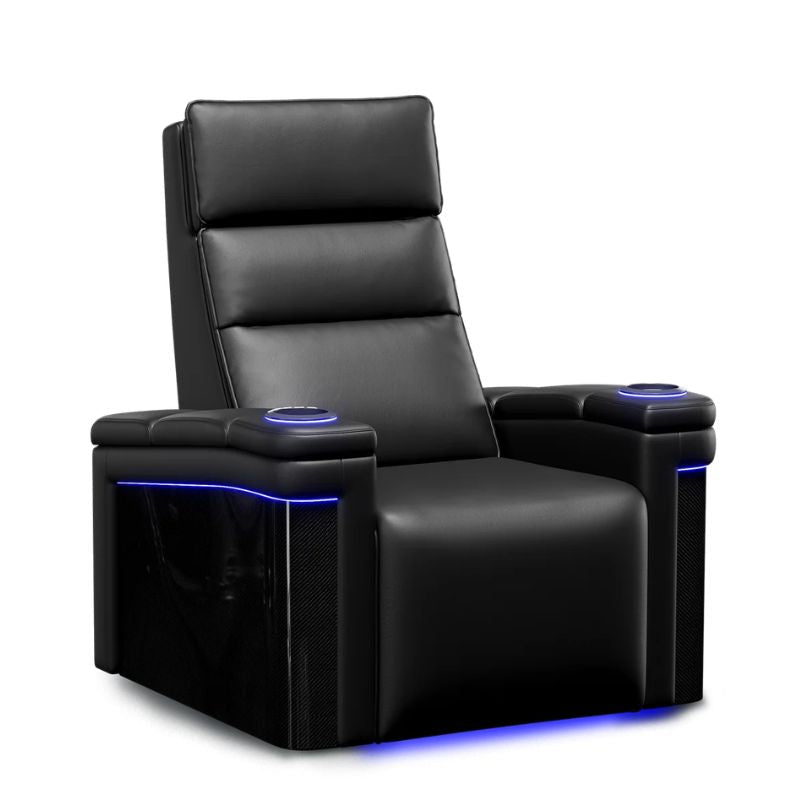 Valencia Monza Carbon Fiber Edition | Premium Semi - Aniline Leather Home Theater Seating - Quality Home Distribution