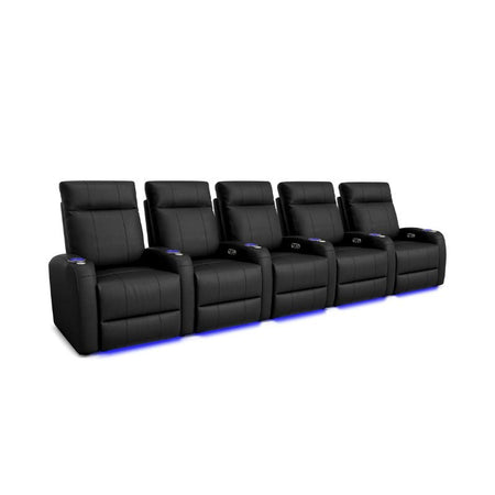 Valencia Syracuse Theater Seating | Power Recline & LED Ambiance - VAL-SYRA-BLK-R5 - Quality Home Distribution