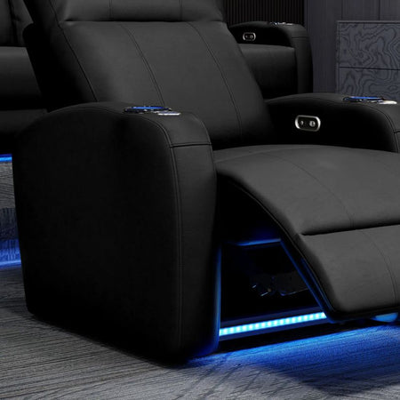 Valencia Syracuse Theater Seating | Power Recline & LED Ambiance - VAL-SYRA-BLK-R2 - Quality Home Distribution
