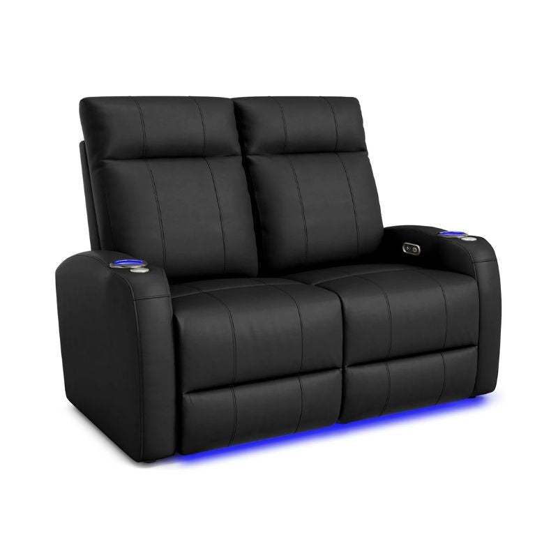 Valencia Syracuse Theater Seating | Power Recline & LED Ambiance - VAL-SYRA-BLK-LS - Quality Home Distribution