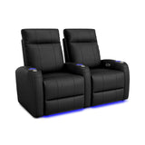 Valencia Syracuse Theater Seating | Power Recline & LED Ambiance - VAL-SYRA-BLK-R2 - Quality Home Distribution