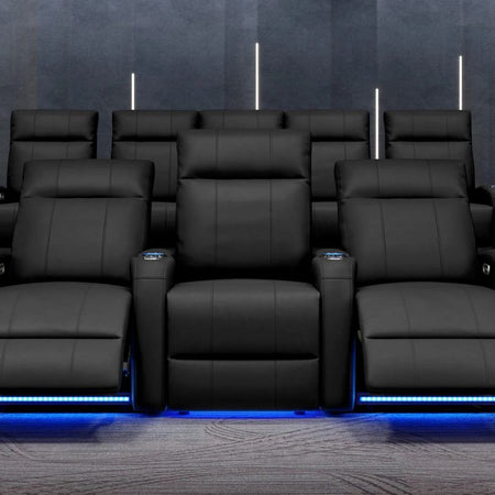 Valencia Syracuse Theater Seating | Power Recline & LED Ambiance - VAL-SYRA-BLK-R2 - Quality Home Distribution