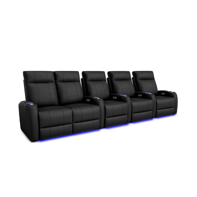 Valencia Syracuse Theater Seating | Power Recline & LED Ambiance - VAL-SYRA-BLK-R5LLS - Quality Home Distribution