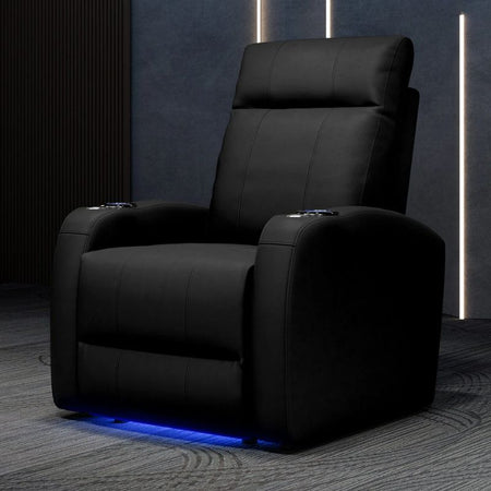 Valencia Syracuse Theater Seating | Power Recline & LED Ambiance - VAL-SYRA-BLK-R2 - Quality Home Distribution