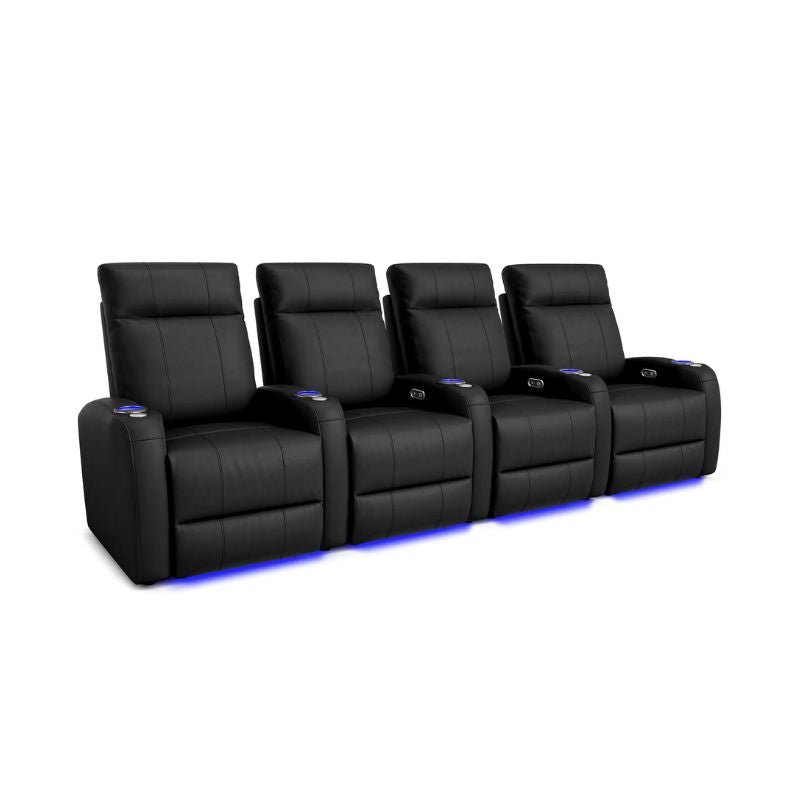 Valencia Syracuse Theater Seating | Power Recline & LED Ambiance - VAL-SYRA-BLK-R4 - Quality Home Distribution