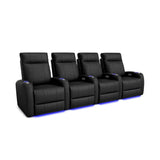 Valencia Syracuse Theater Seating | Power Recline & LED Ambiance - VAL-SYRA-BLK-R4 - Quality Home Distribution